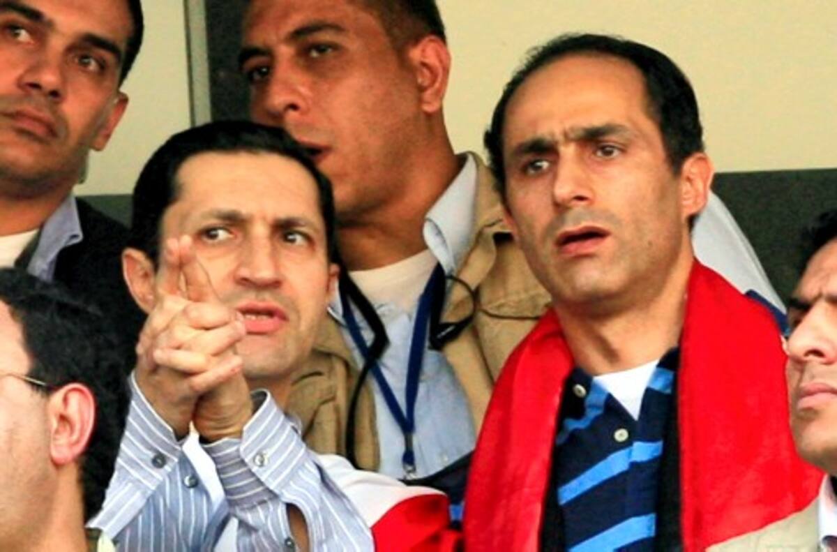 Alaa y Gamal Mubarak, hijos de Hosni Mubarak. ARCHIVO