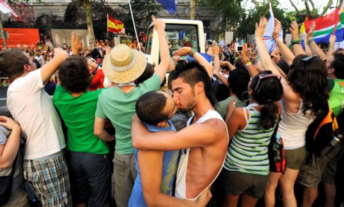Homosexuales durante visita papal AFP