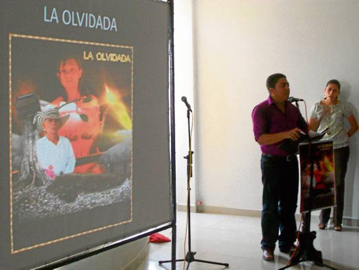 Harlinson Olea durante la presentación de su obra cinematográfica “La Olvidada”.