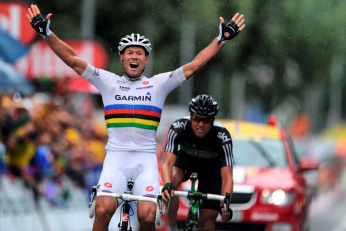Thor Hushovd (Garmin) ganó este martes de la etapa 16 del Tour de Francia. AFP