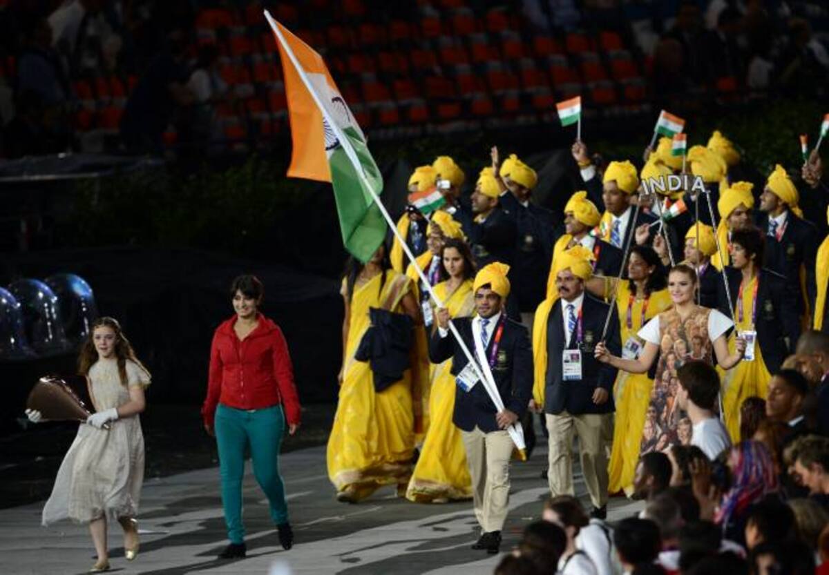 La mujer colada en la delegación india. AFP