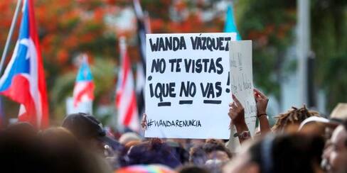 Protestan en Puerto Rico contra posible sucesora de Rosselló, Wanda Vázquez