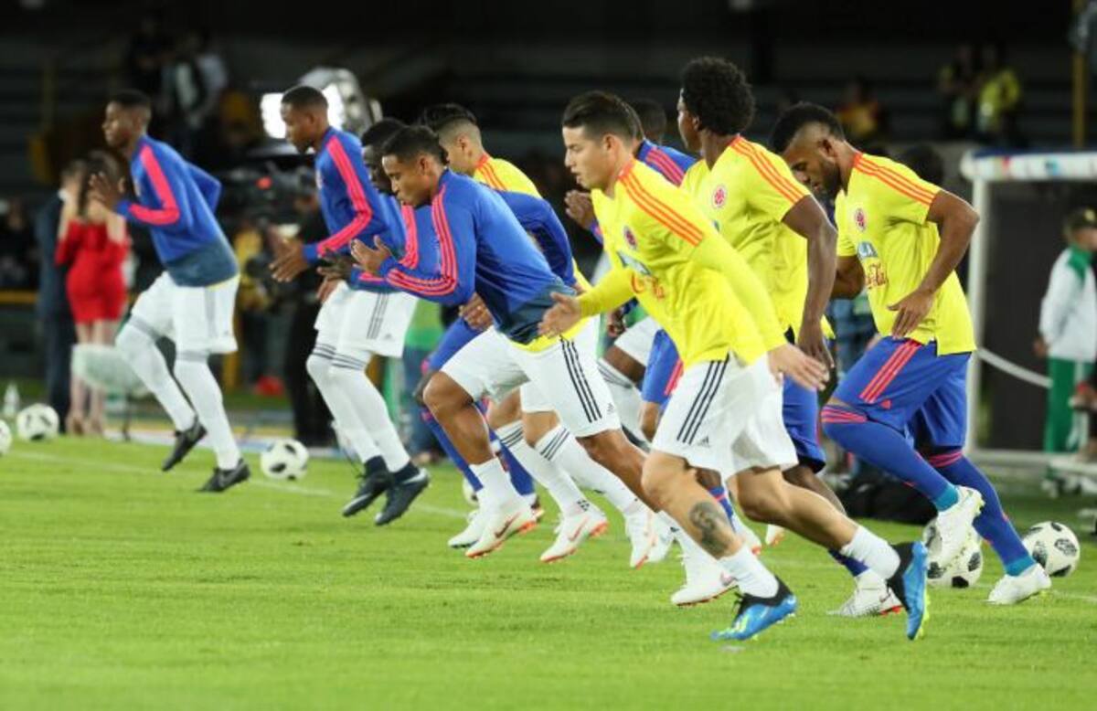 Jugadores de la Selección Colombia en su despedida en el estadio El Campín de Bogotá. EFE