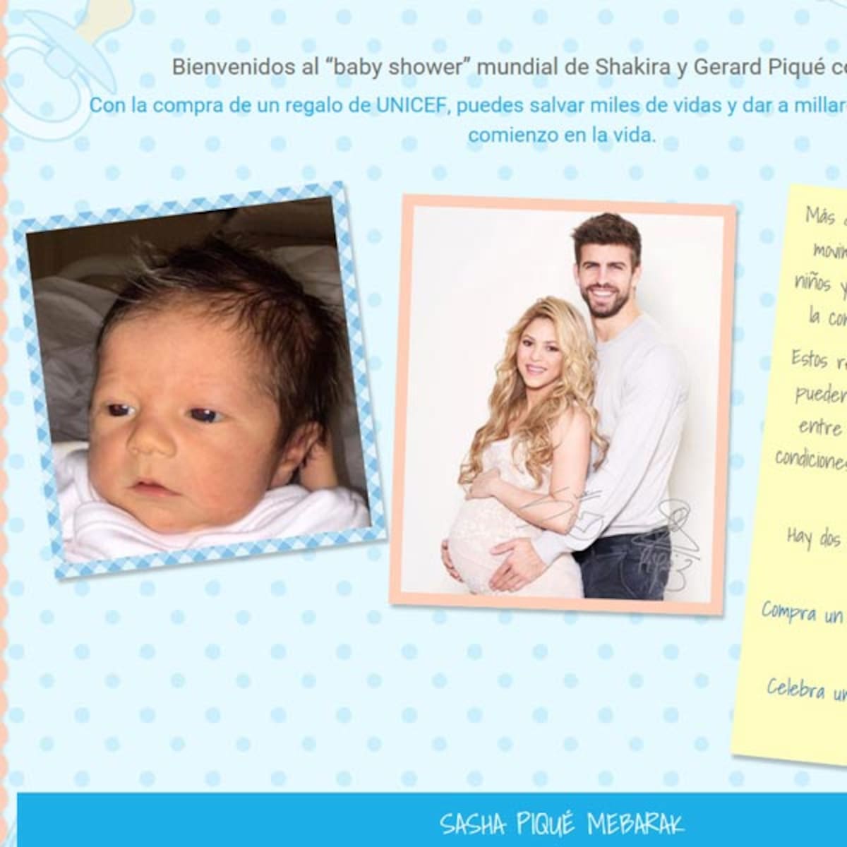 Sasha Piqué Mebarak. CORTESÍA UNICEF