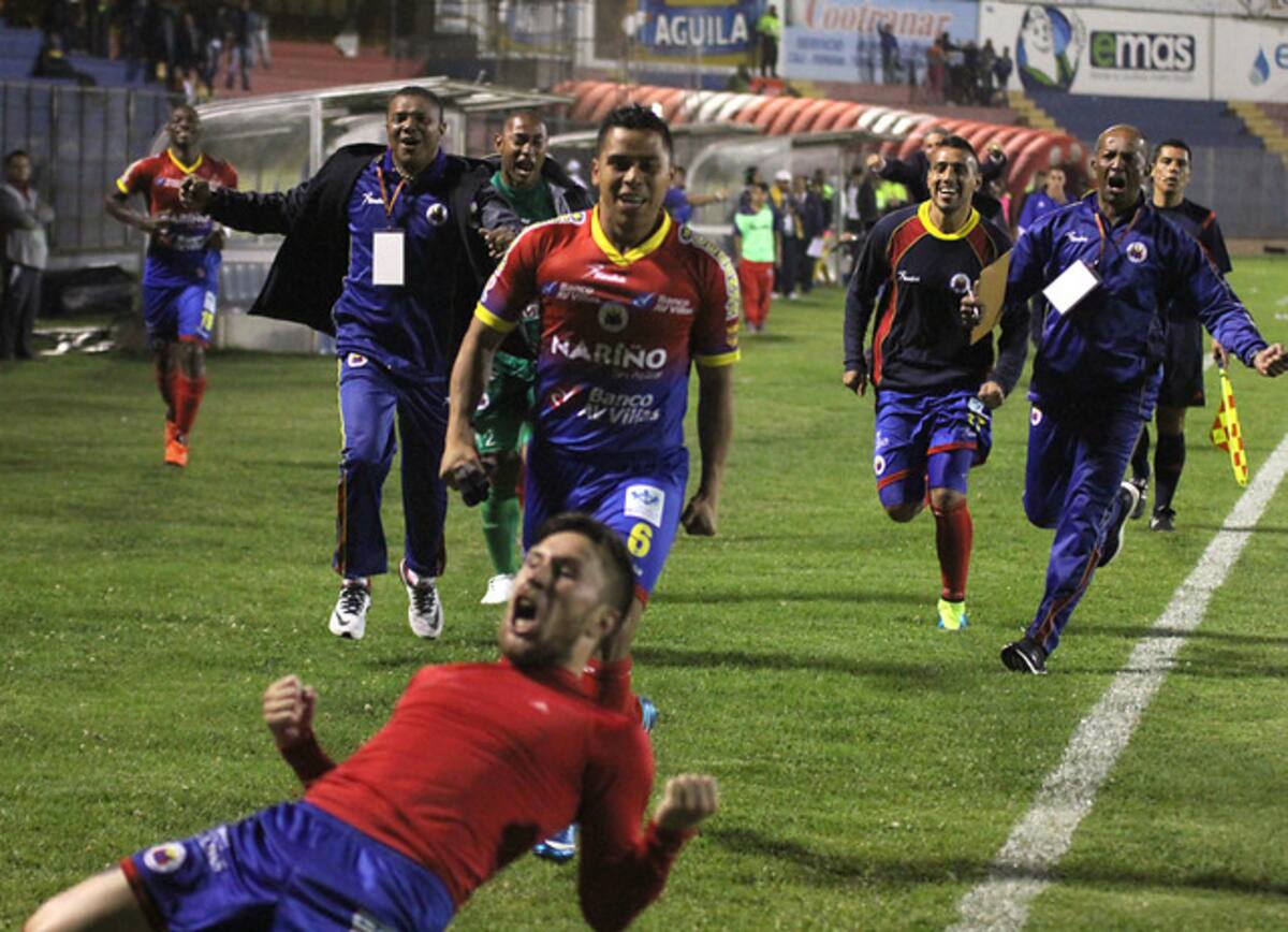 Deportivo Pasto celebra la victoria. COLPRENSA