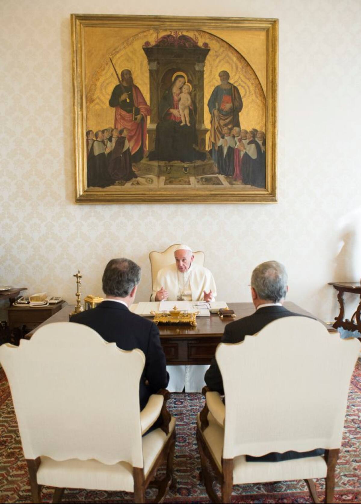 Papa Francisco, Juan Manuel Santos y Álvaro Uribe. COLPRENSA