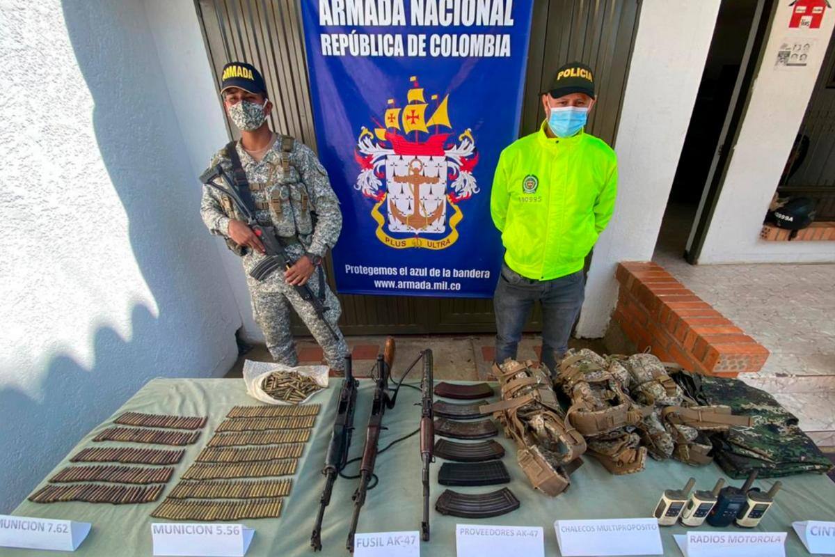 Encuentran material de guerra del Clan del Golfo en San Onofre