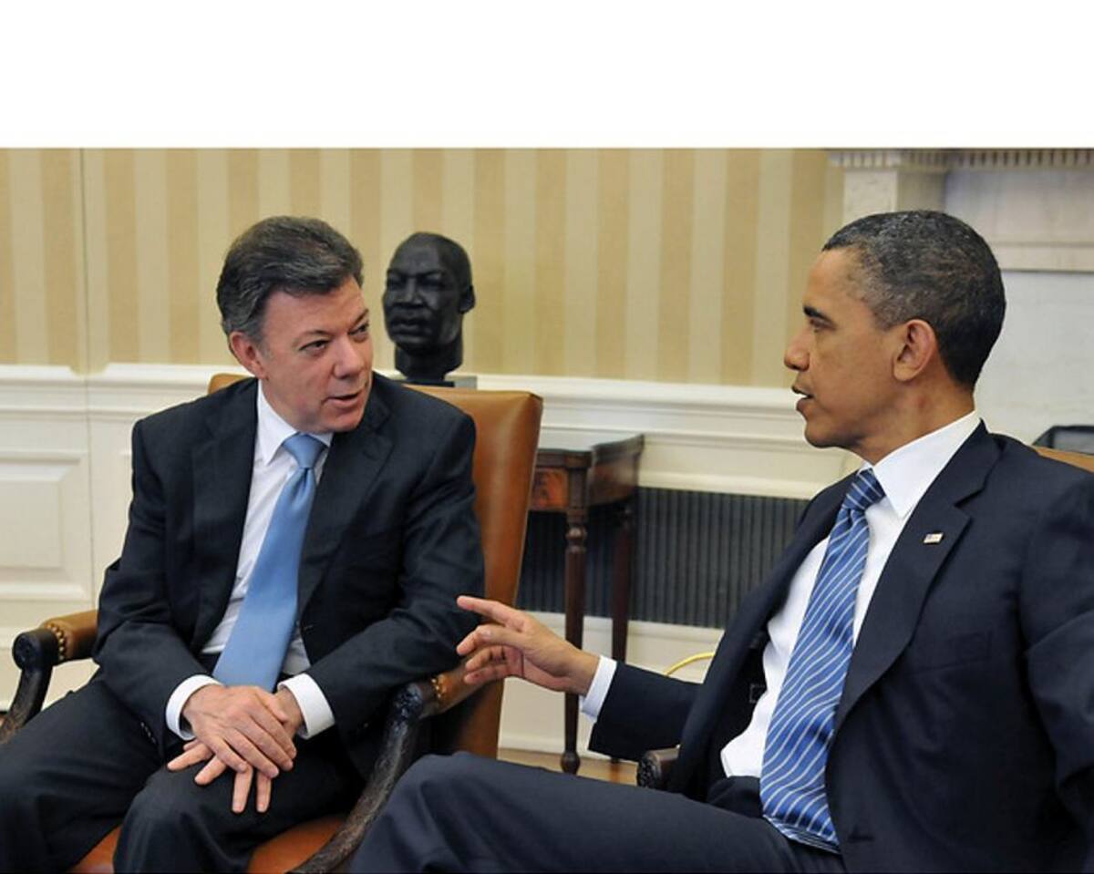 Juan Manuel Santos y Barack Obama. COLPRENSA