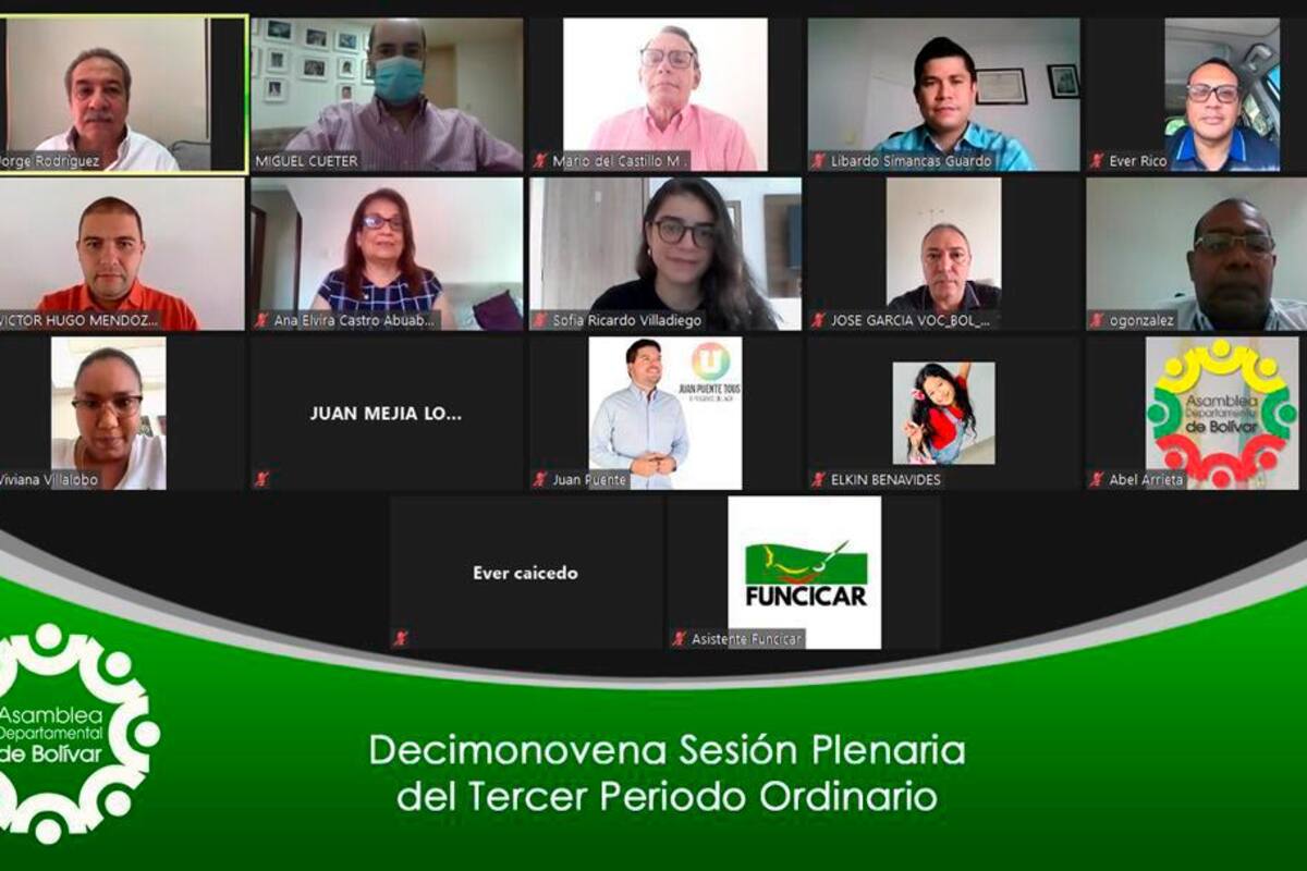 Asamblea de Bolívar aprueba presupuesto del departamento para 2021