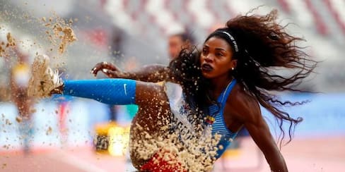 Caterine Ibargüen empezó la temporada con un segundo lugar en salto largo