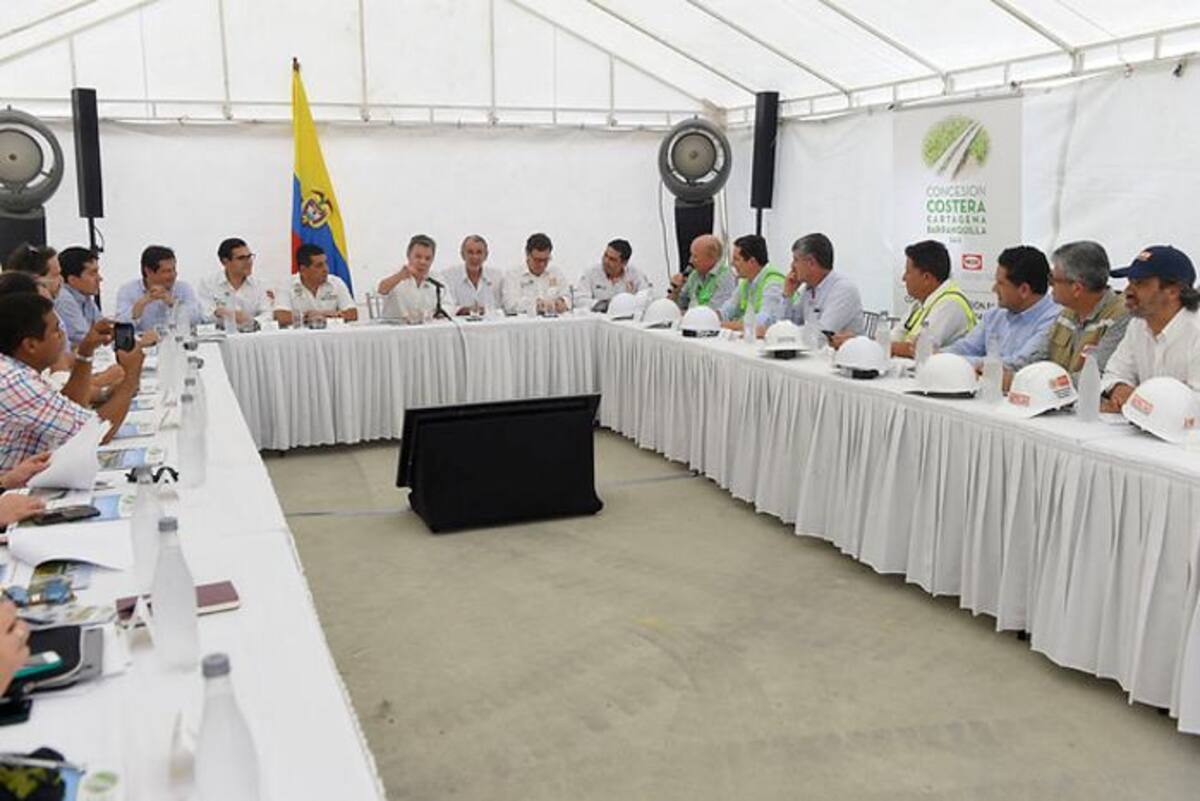 El presidente Juan Manuel Santos visitó este viernes la obra. Colprensa.
