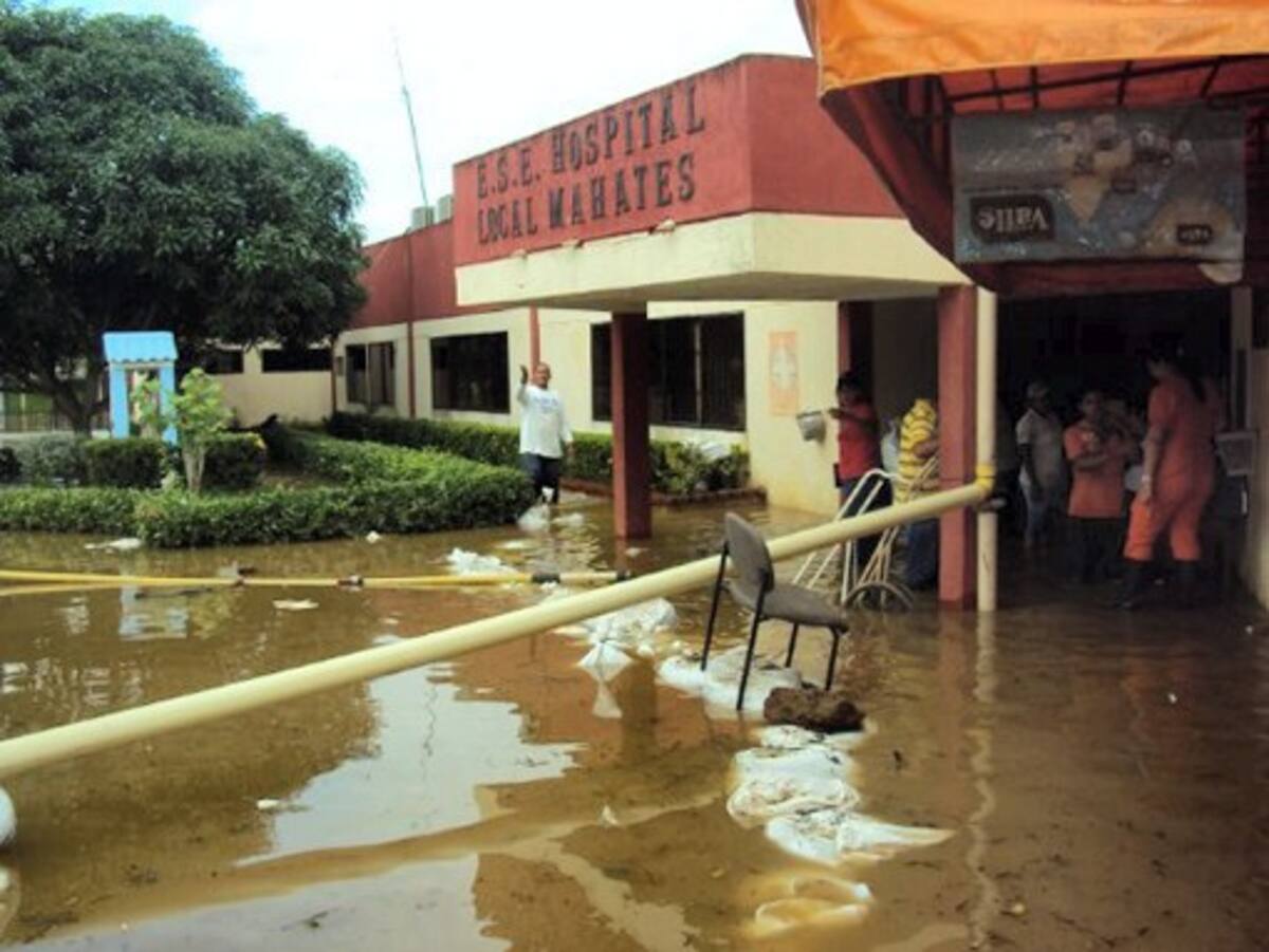 El Hospital Municipal de Mahates fue uno de los más afectados durante la emergencia invernal de 2010. ARCHIVO