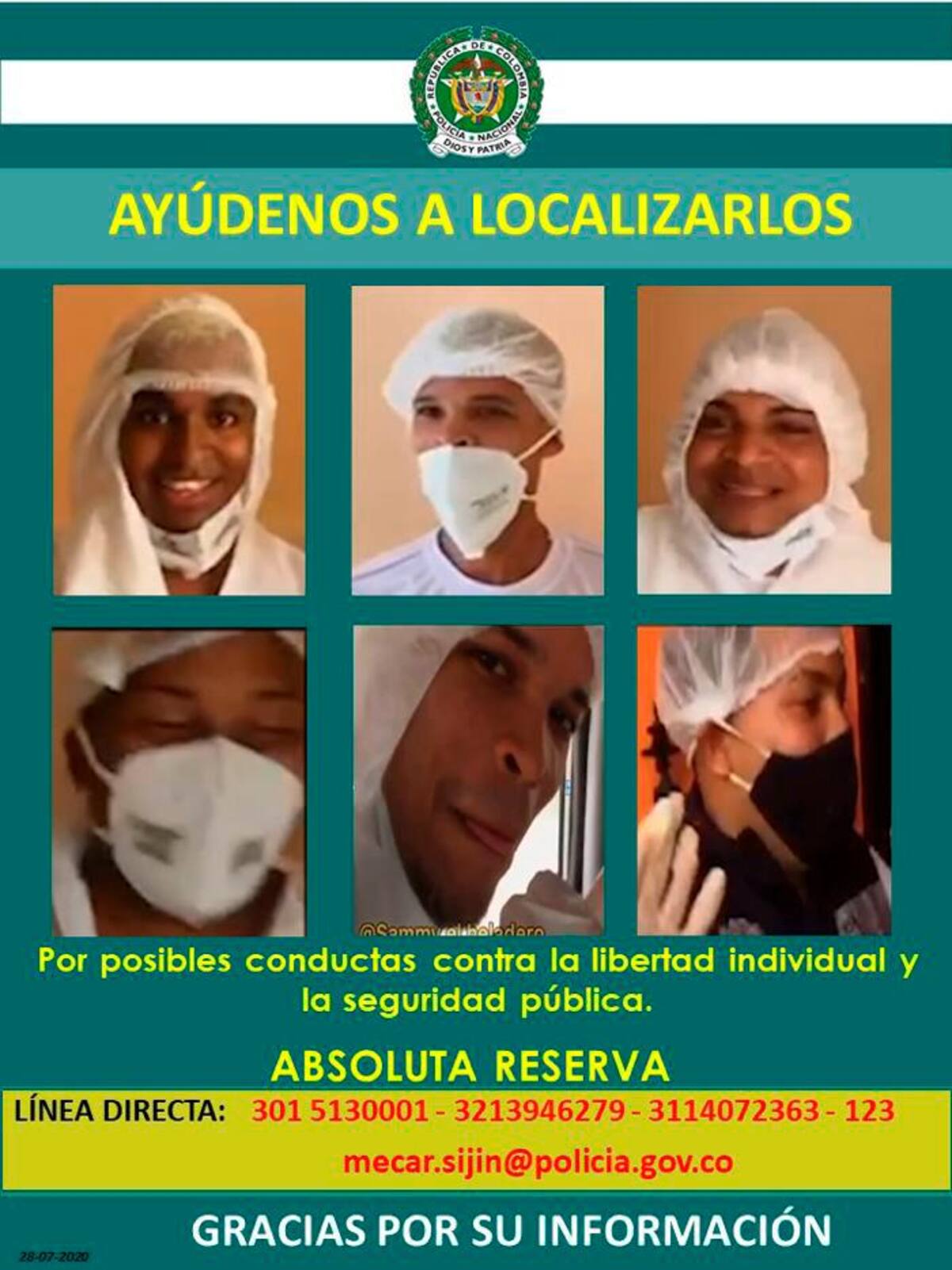 Afiche que divulgó la Policía. // Cortesía