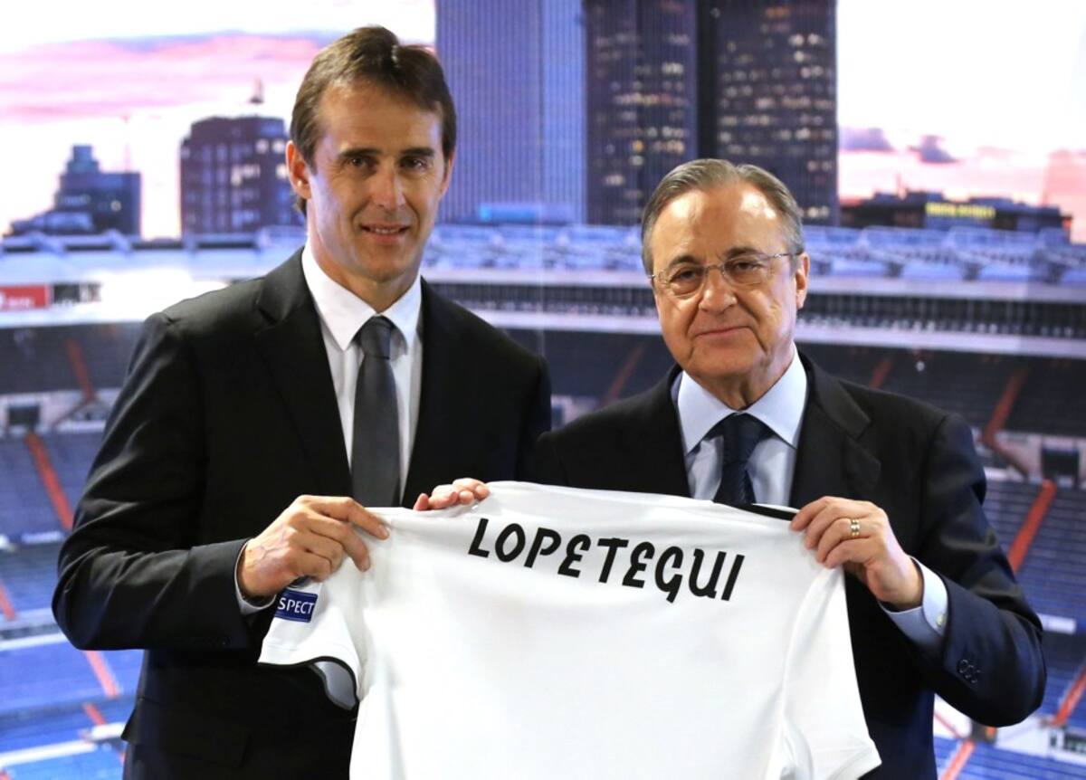 Julen Lopetegui ya dirigió la primera práctica con el elenco merengue. AP Andrea Comas.