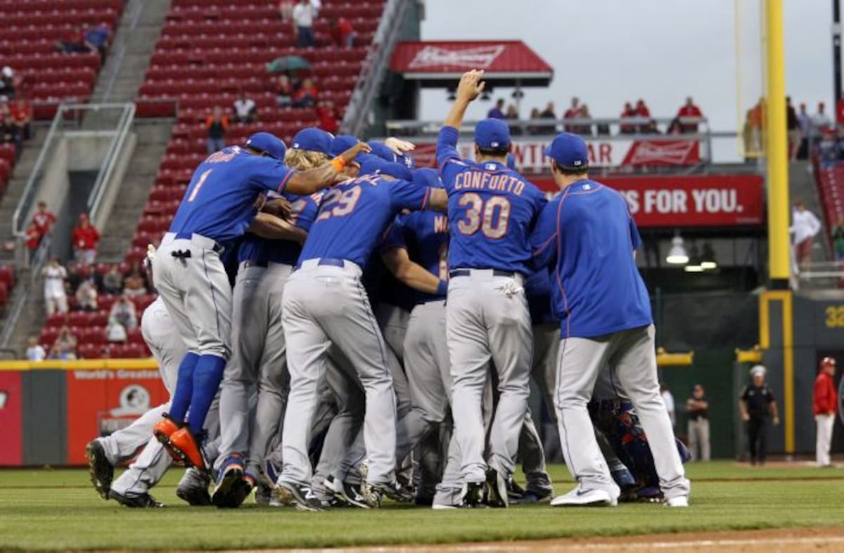Los jugadores de los Mets festejan su clasificación a la postemporada. AFP