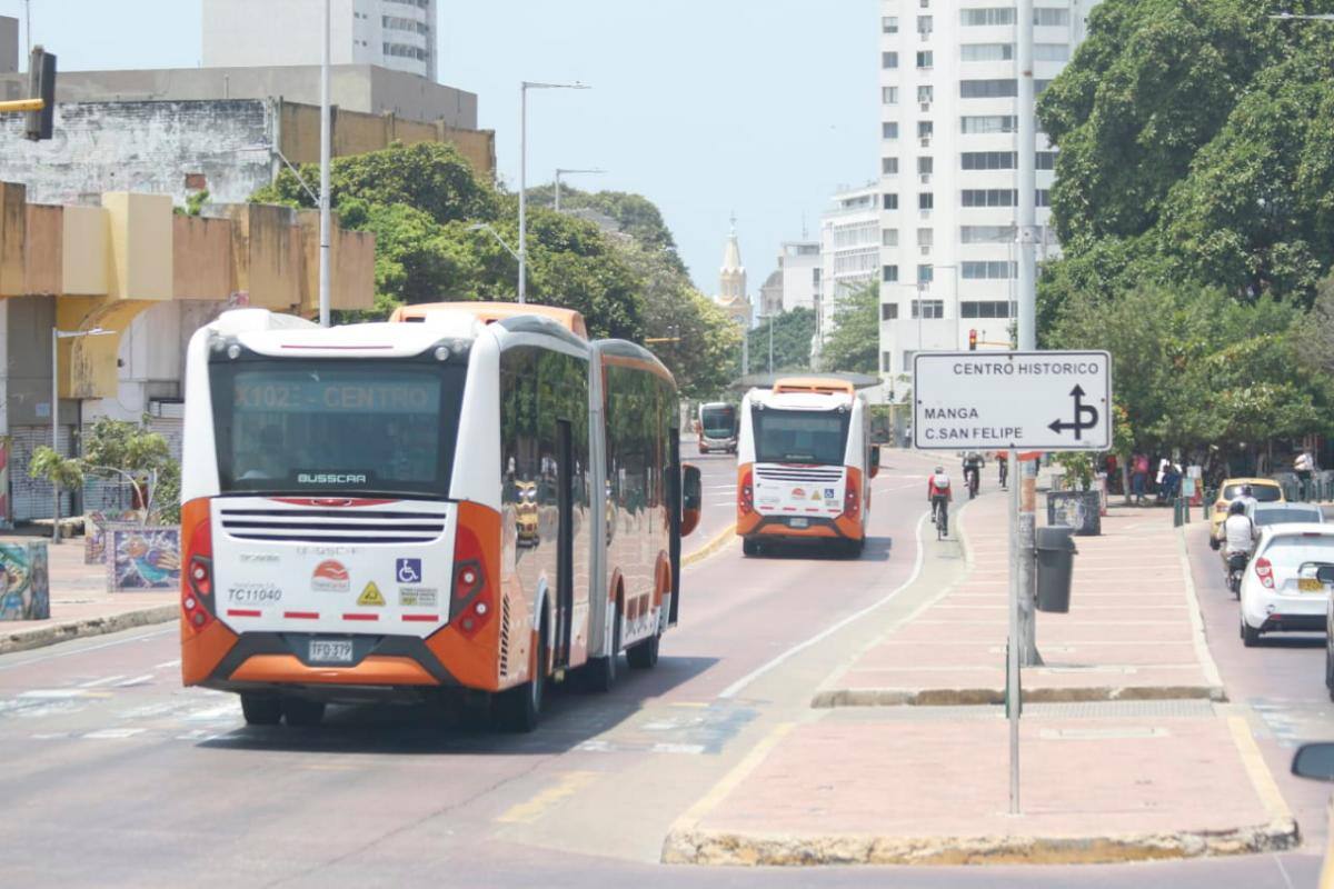 Transcaribe operó hoy hasta las 2 de la tarde