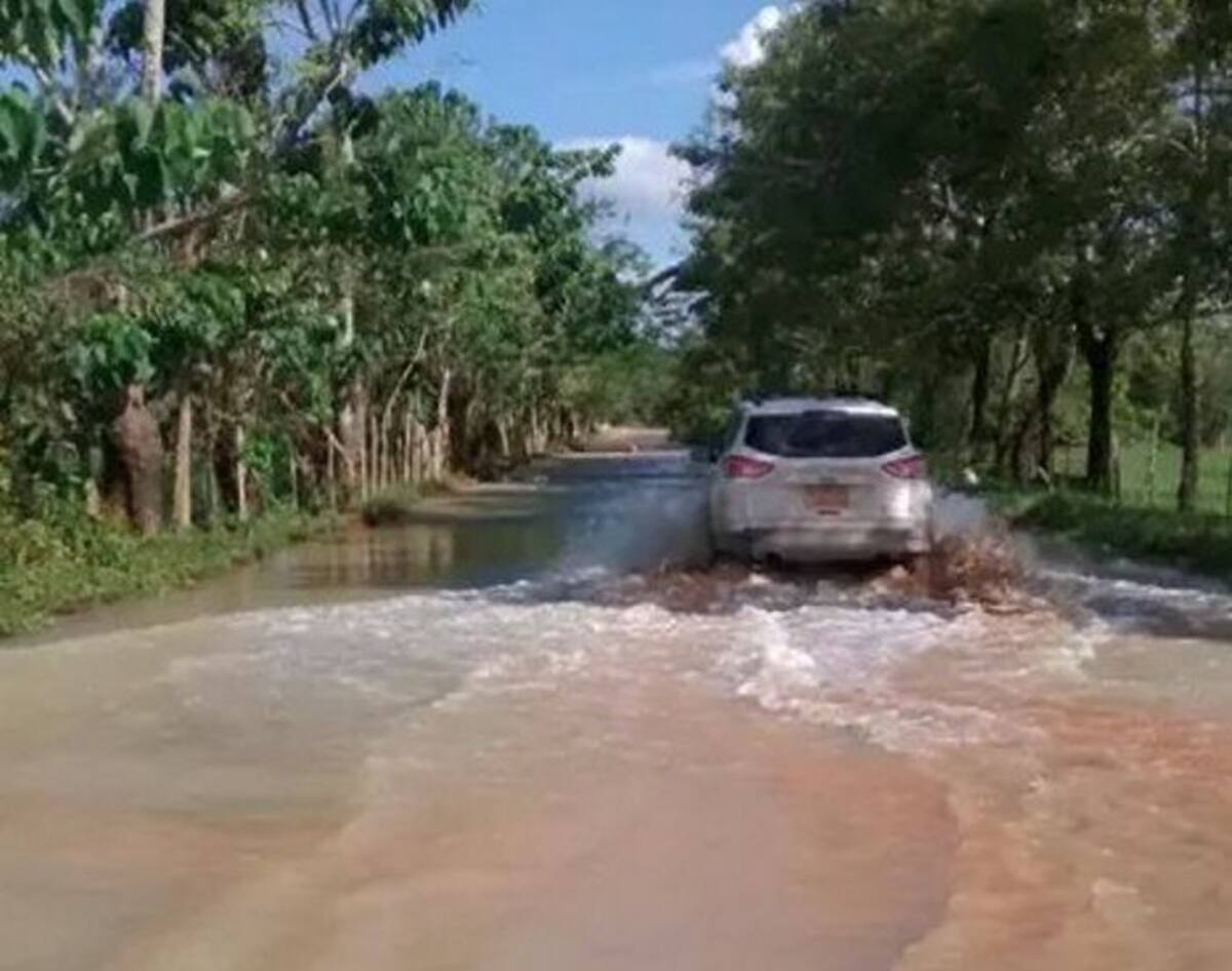 Inundación en el sector La Espiga, en Nechí (Antioquia). CORTESÍA