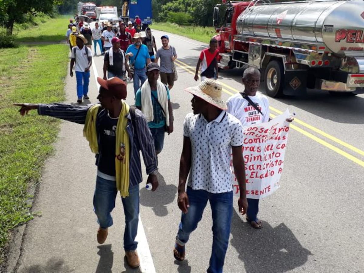 Los manifestantes salieron desde Marialabaja a las 4 de la mañana. Julio Castaño