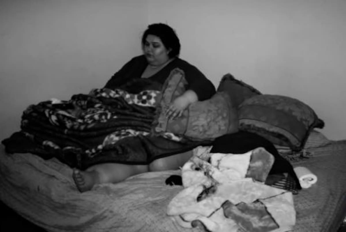 Mayra Rosales cuando pesaba casi 500 kilos. CAPTURA DE PANTALLA DEL VIDEO