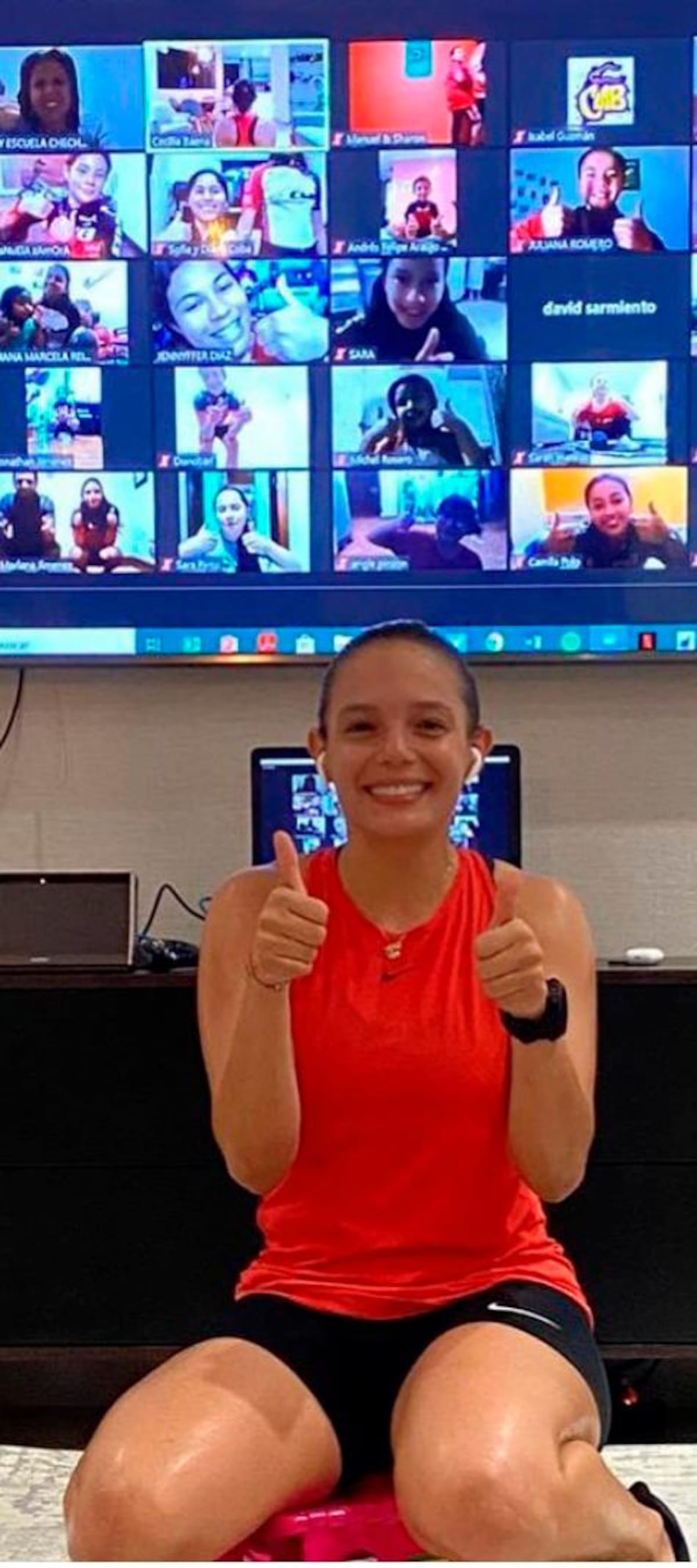‘La Chechi’, siempre dando el buen ejemplo para que los deportistas sean mejores en lo que hacen. //Cortesía