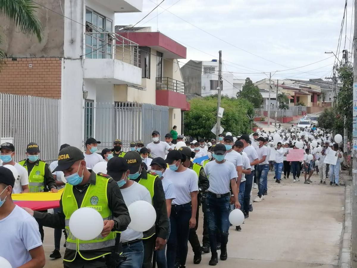 La comunidad corozalera alzó su voz de manera pacifica por la liberación del secuestrado.