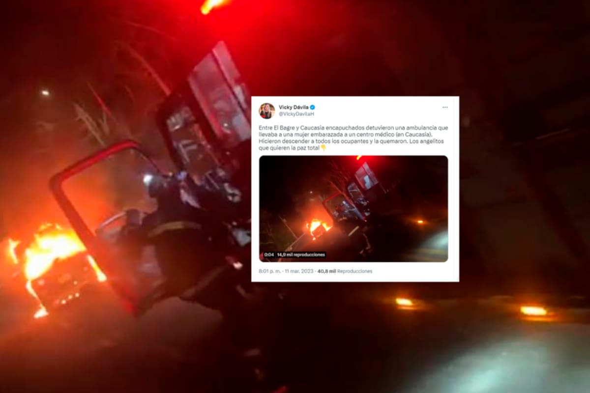 Encapuchados incendiaron ambulancia que trasladaba a una embarazada