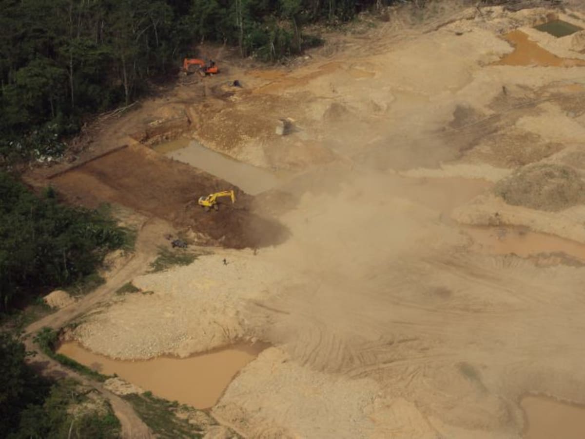 Daño ambiental en el lugar de explotación CORTESÍA