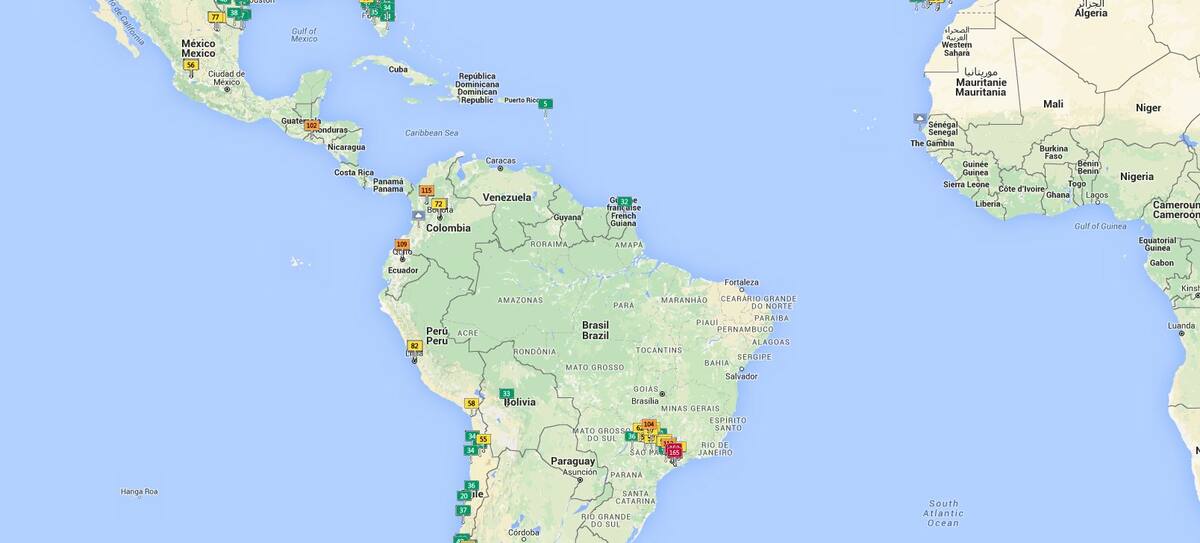 En Colombia los niveles de contaminación no afectan al público en general. CAPTURA DE PANTALLA