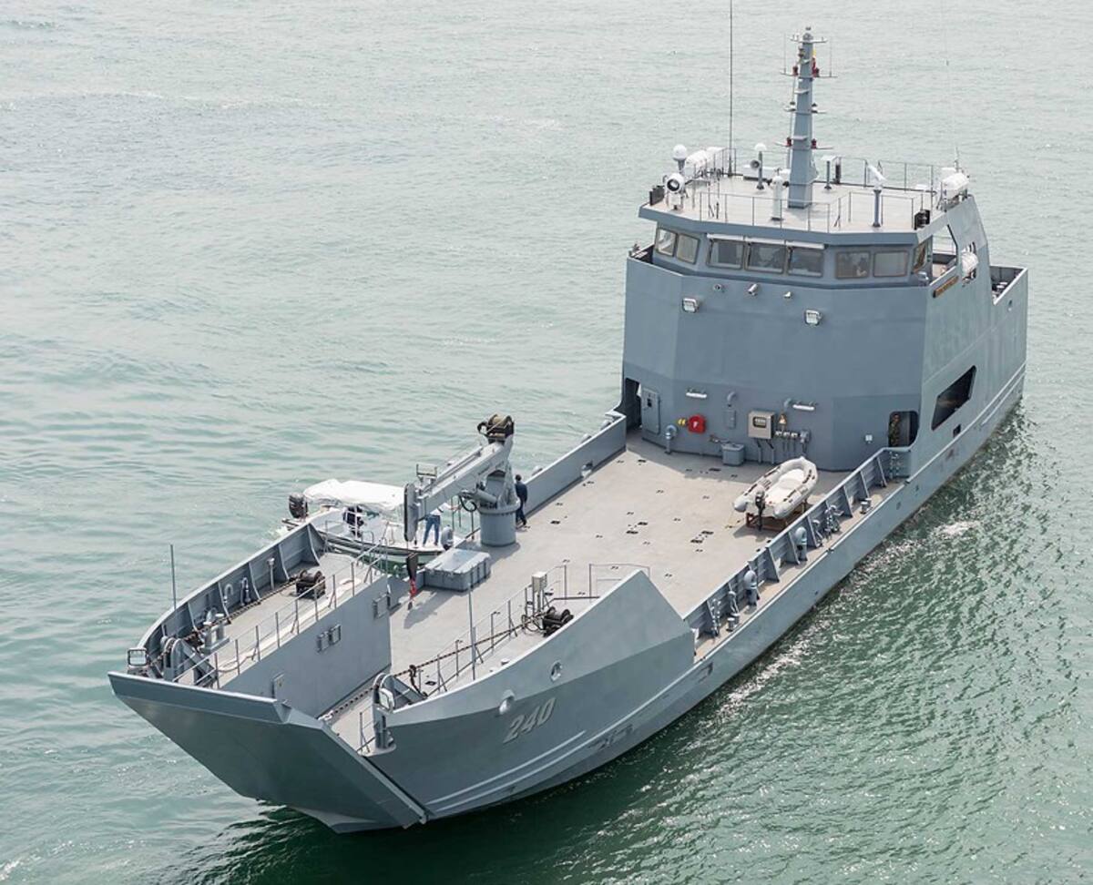 El buque fue bautizado el pasado 6 de febrero del presente año en la ciudad de Cartagena con el nombre ARC “Golfo de Tribugá” para exaltar este lugar de la geografía colombiana ubicado en el departamento de Chocó COLPRENSA