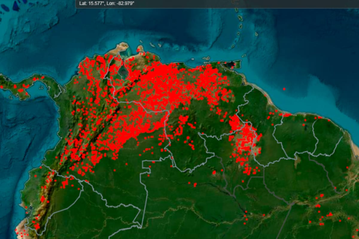 Mapa de la Nasa muestra puntos de calor en Colombia por fenómeno de El Niño