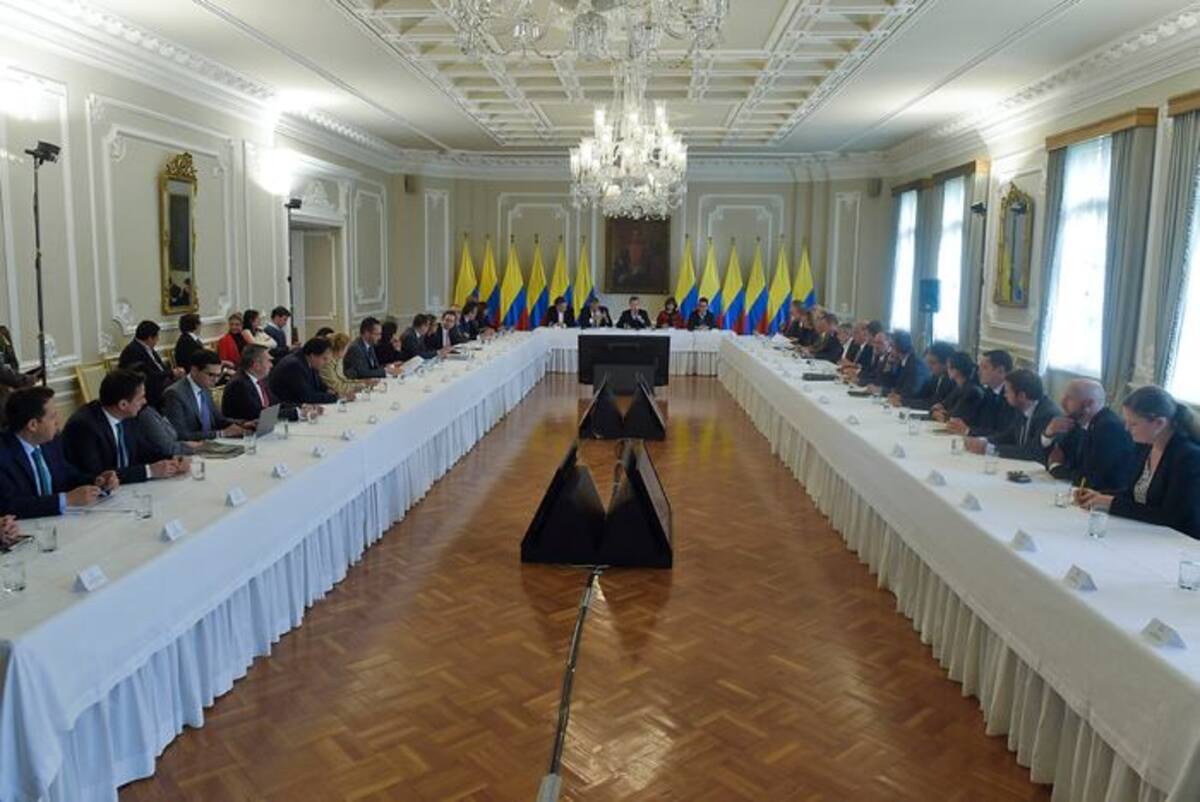 Reunión entre los embajadores cooperantes del postconflicto y el Gobierno Nacional. Colprensa.