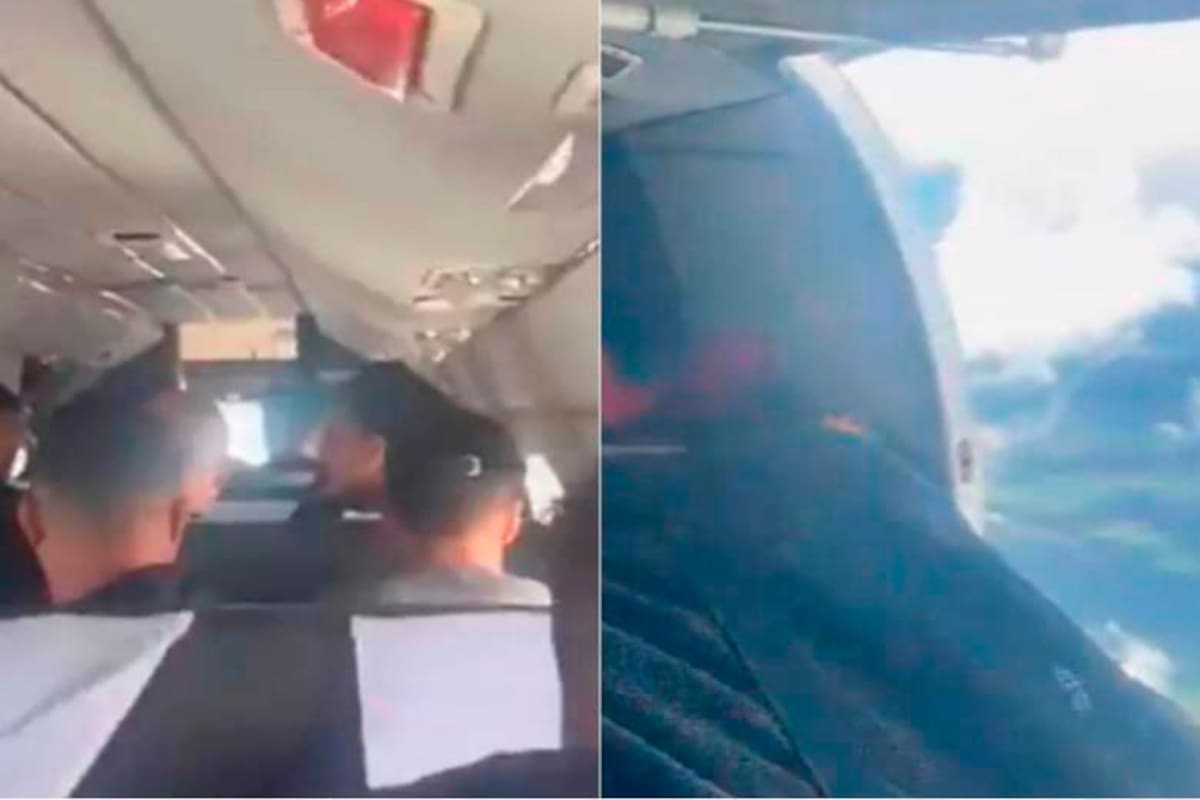 Video: tremendo susto, puerta de avión se abrió en pleno vuelo