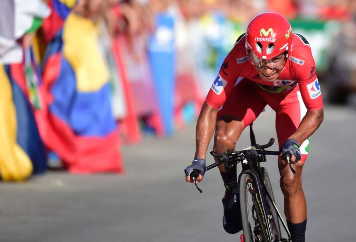 Nairo Quintana durante la carrera. AFP JOSE JORDAN