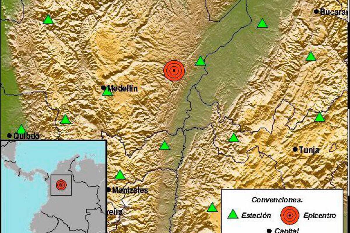 Sismo de magnitud 2.5 en el Magdalena Medio durante la madrugada del martes