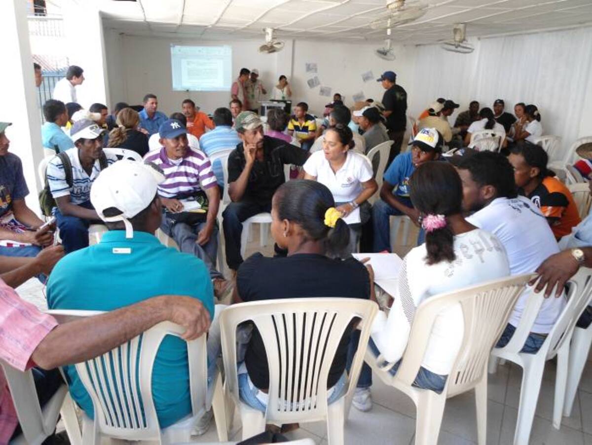 Beneficiarios del proyecto de cacao, reunidos en El Carmen de Bolívar. LILA LEYVA VILLARREAL, CORRESPONSAL EL UNIVERSAL