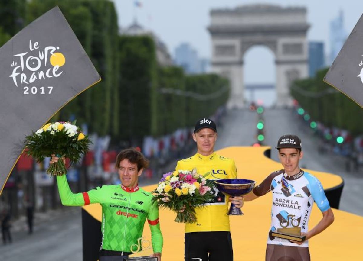 El podio del Tour de Francia. EFE
