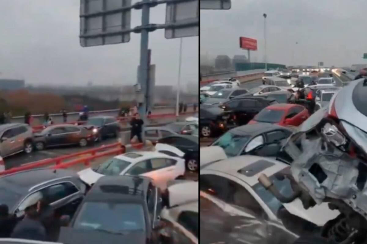 Video: Choque masivo involucró a más de 100 vehículos en China