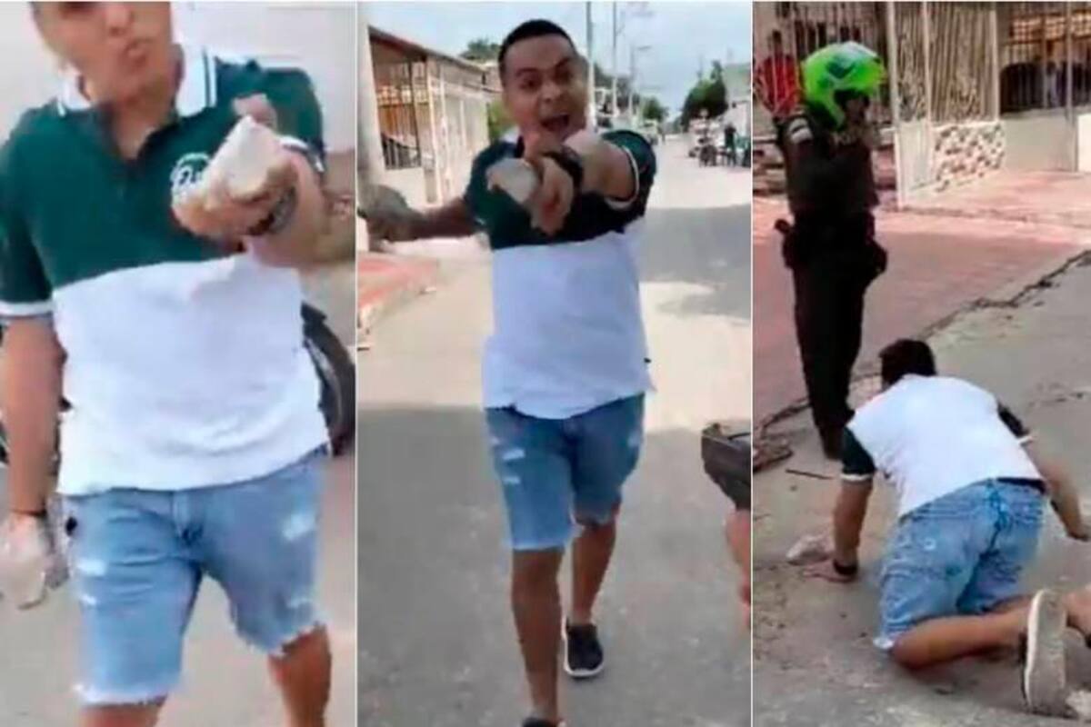 Video: hombre que intentó agredir a policías fue reducido a disparos
