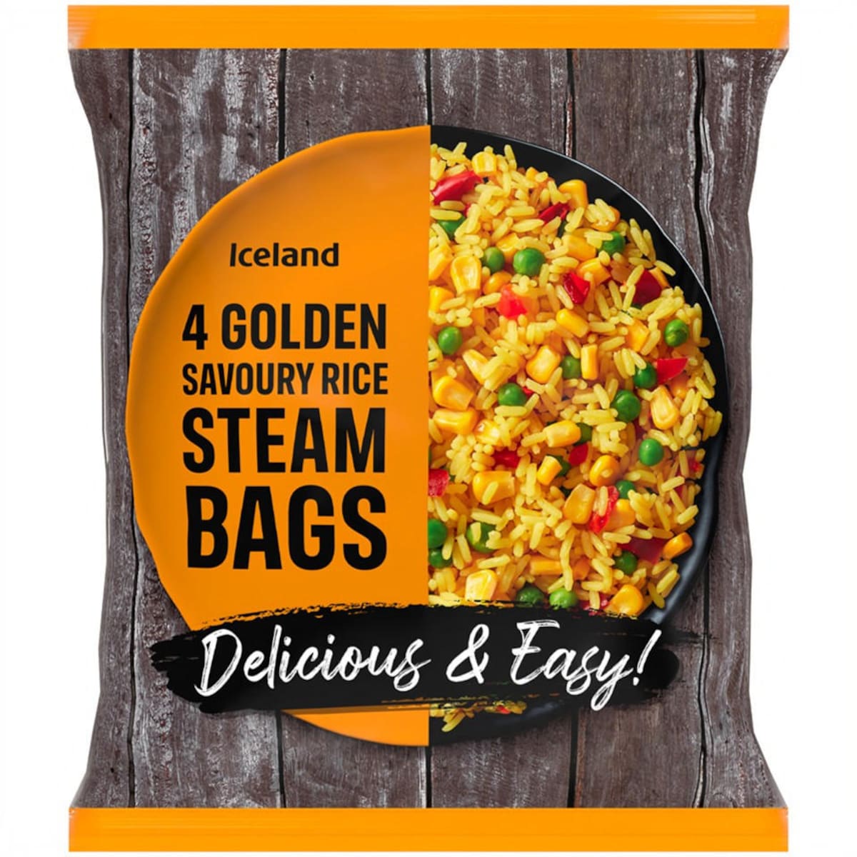 4 Golden Savory Rice Steam Bags