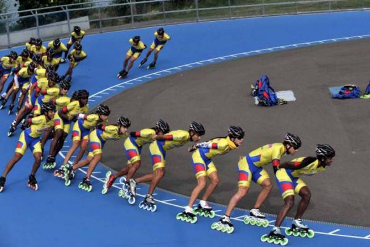 Selección Colombia de Patinaje en el Mundial de Ostende, Bélgica. CORTESÍA
