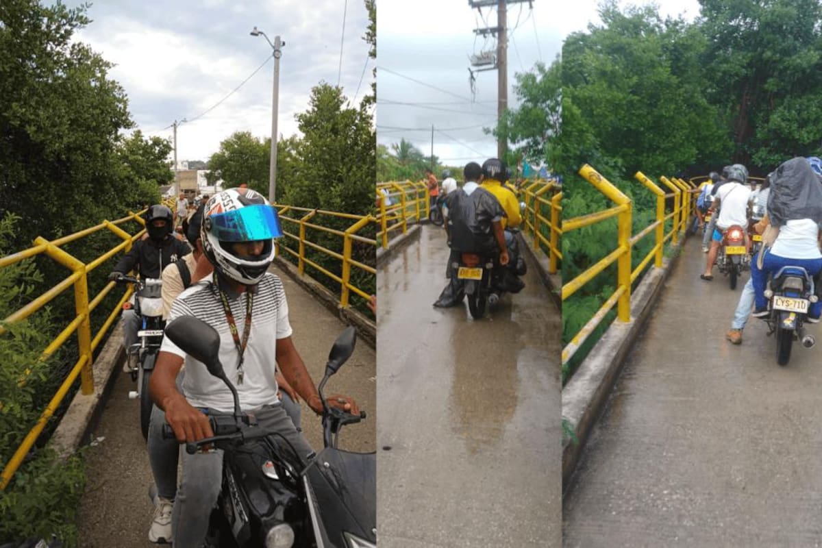 ¡Atención! Puente peatonal Canapote-Crespo se volvió un pasadizo de motos