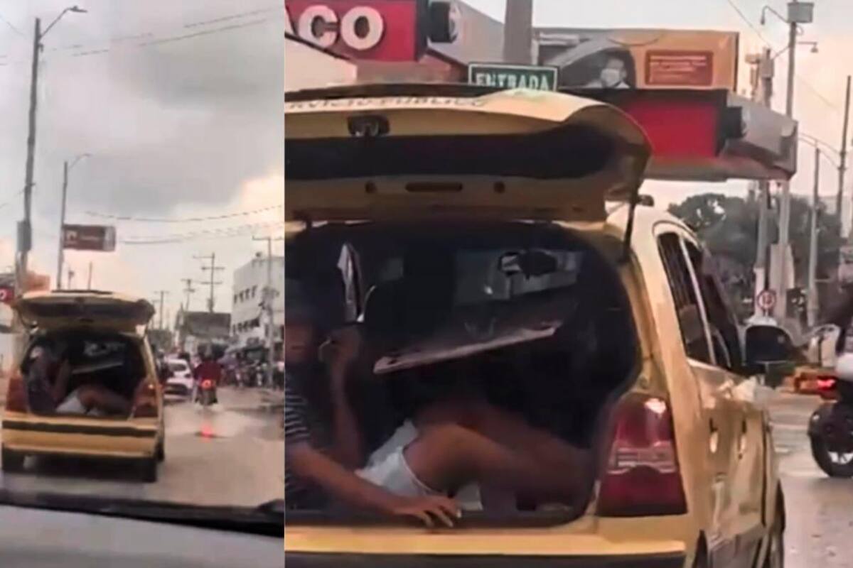 En el baúl del taxi y con la puerta abierta: imprudencia en la Pedro de Heredia