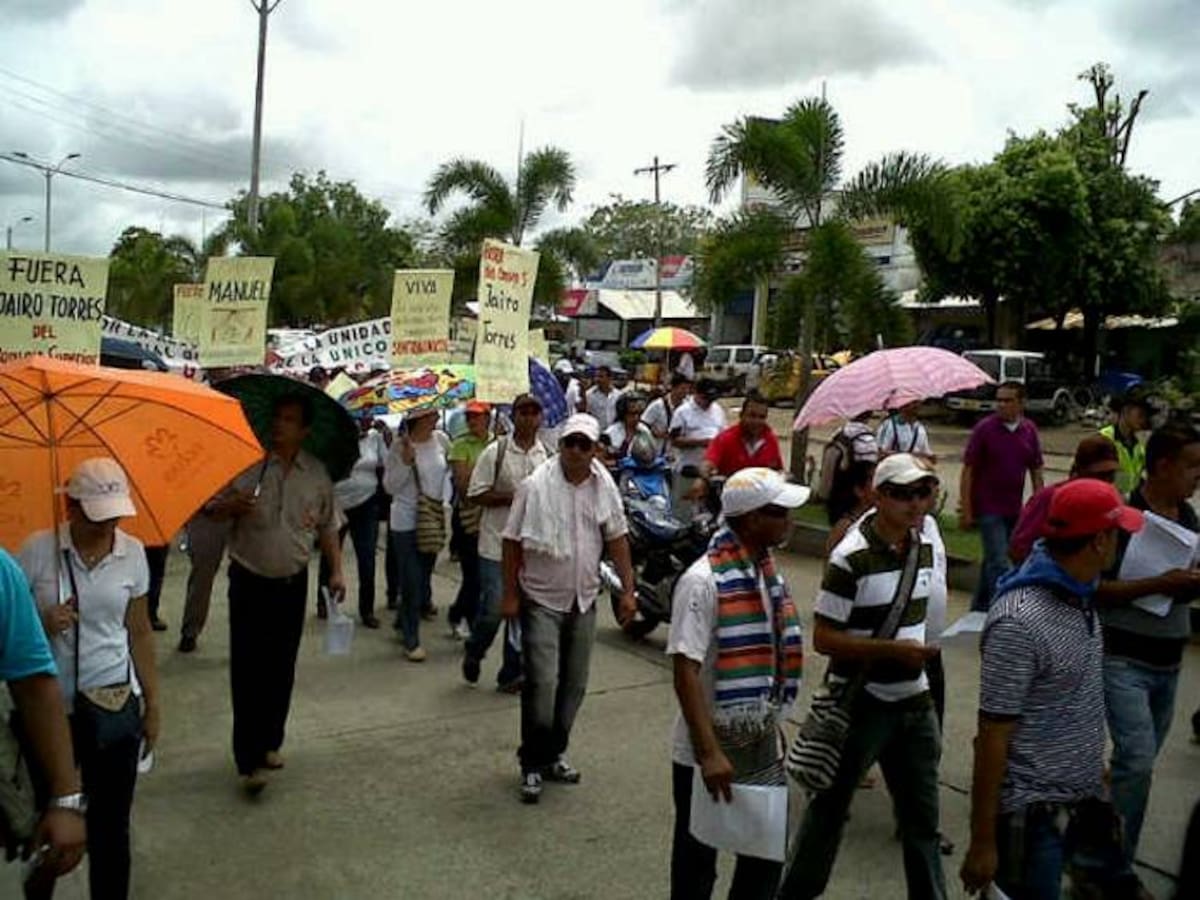 Marcha de Fecode en Montería. EL UNIVERSAL