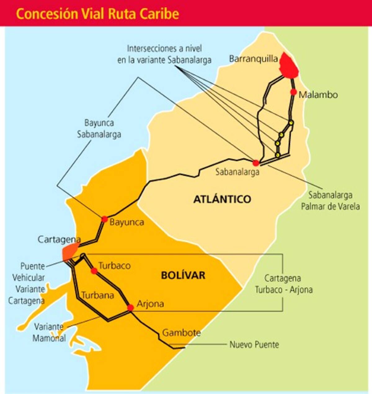 Mapa Ruta Caribe. DARWIN SILVA - EL UNIVERSAL