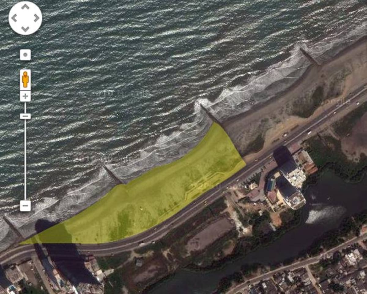 El proyecto sería ejecutado en 650 metro de playa en el sector de Marbella. GOOGLE MAPS