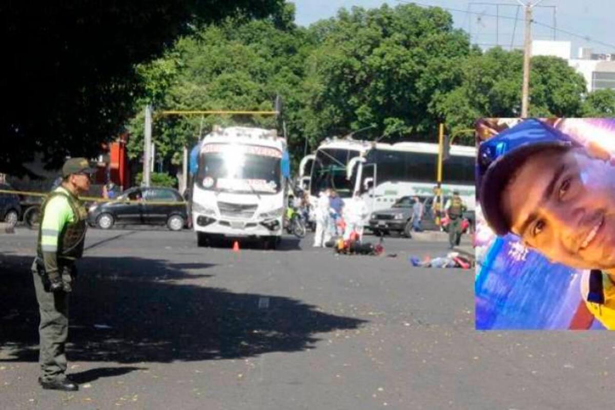 Motociclista se “voló” el semáforo en rojo y una buseta lo arrolló y lo mató
