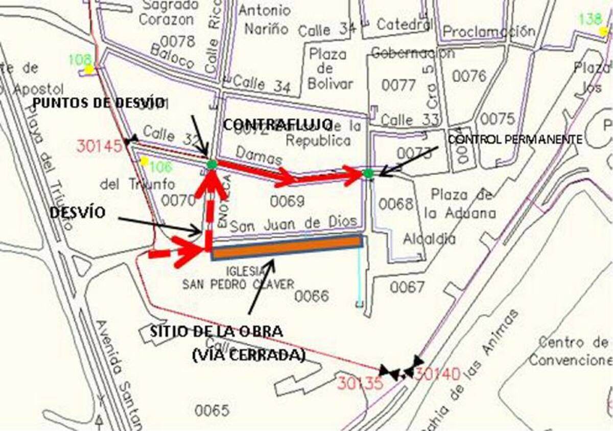 Este es el mapa de ruta para el desvio.