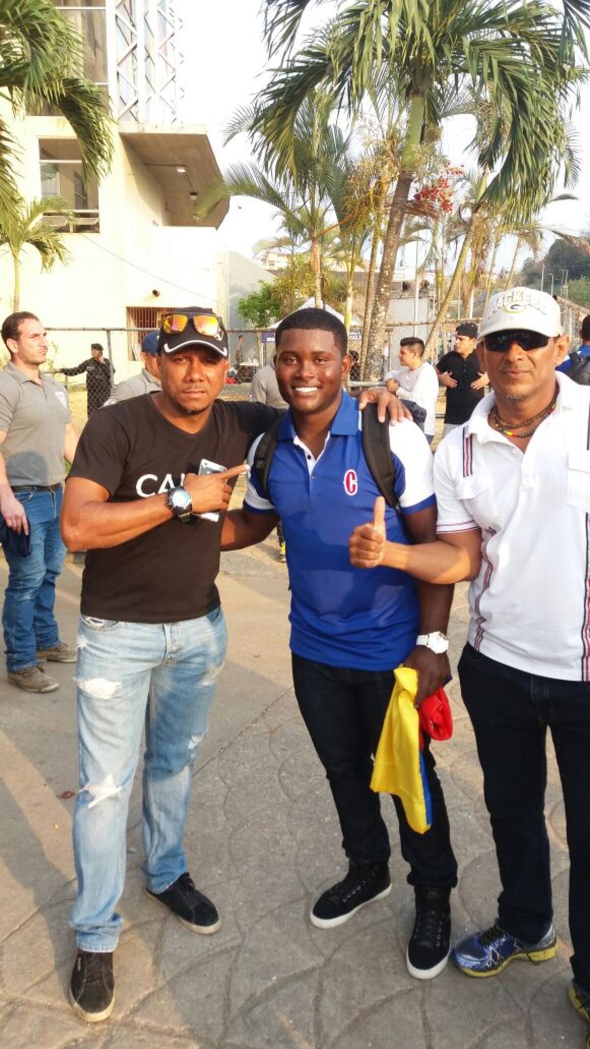 Andy con Dilson Herrera, beisbolista colombiano.