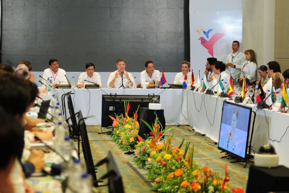 El presidente Juan Manuel Santos en X Cumbre de Ciudades por la Paz en Montería.