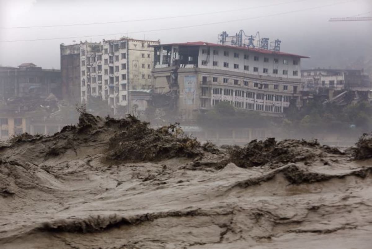 El condado chino Beichuan sufre las peores inundaciones en los últimos diez lustros. AFP